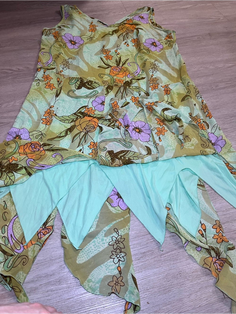 Mlle Gabrielle Green Floral Fairy Dress Size 22 - Picture 4 of 12